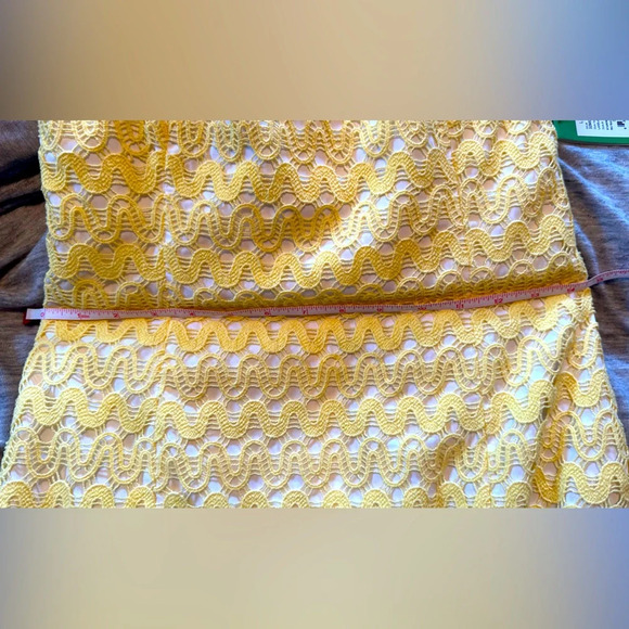 NWT Lilly Pulitzer Lakeland Ric Rac Lace Strapless Dress Starfruit Yellow Size 2 - Picture 8 of 13